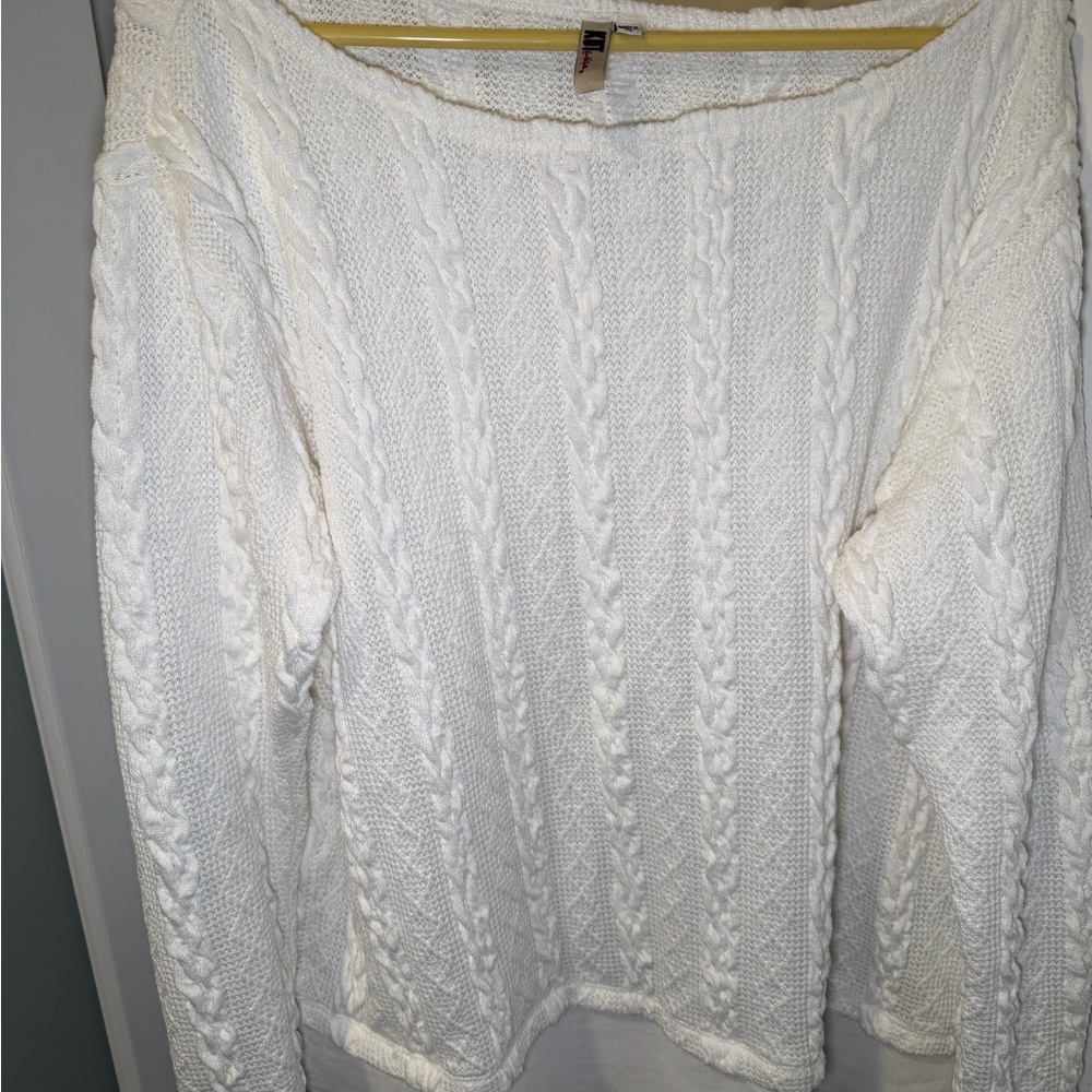 Kut from the Kloth Off-the-Shoulder White Sweater